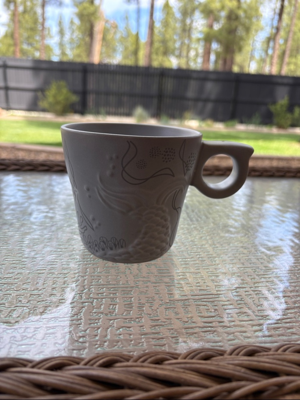 Starbucks 12pz cup Embossed Ceramic Mug in Light Gray - Picture 2 of 4